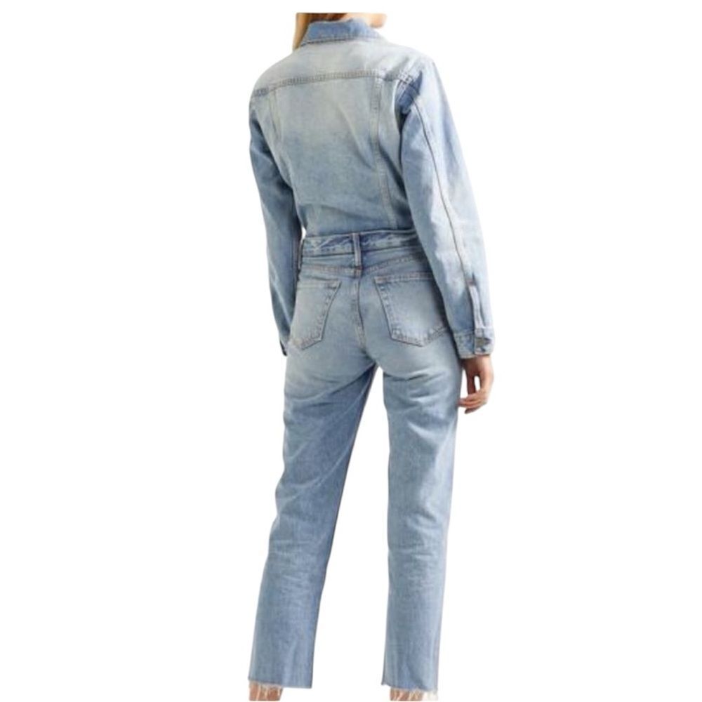 GRLFRND Sloane Utility Jumpsuit Long Sleeve Denim Jean Jumpsuit Size Small - Picture 4 of 8